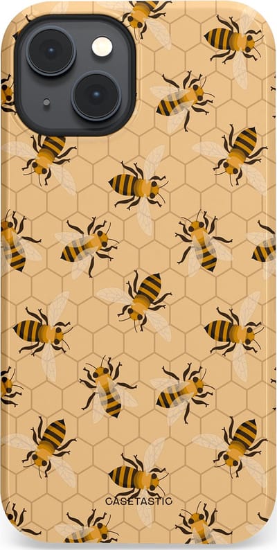 Casetastic Hoesje Geschikt voor Apple iPhone 14 Plus Magsafe - Stijlvolle Beschermende Duo-layer Case - Zomer Bijen Look