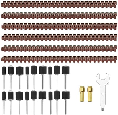 Allecta Schuurhulzenset voor elektrisch gereedschap - Schuurpapier Korrel 80-600 - 1/2", 3/8" en 1/4" - Doe-het-zelf-klussen