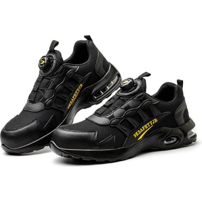 Nieuwe Stijl Draaisluiting Veiligheidslaarzen voor Mannen Vrouwen Werksneakers Ademend Stalen Neus Schoenen Punctiebestendige Veiligheidsschoenen 41