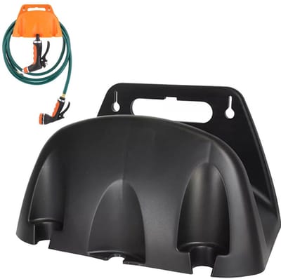 Slanghouder - Tuinslanghaspel - Wandslanghouder - Tuinslang Ophangsysteem - Muurslanghouder - Tuinslanghouder - Waterslanghouder - Geschikt Voor Het Organiseren En Repareren - Geschikt Voor Tuinen, Garages En Industriële Ruimtes - Zwart