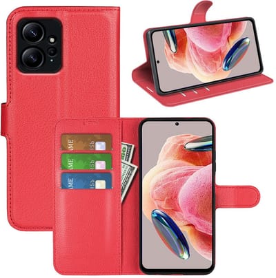 MobyDefend Hoesje - Geschikt voor Xiaomi Redmi Note 12 4G - Kunstleren Wallet Book Case (Sluiting Voorkant) - Rood