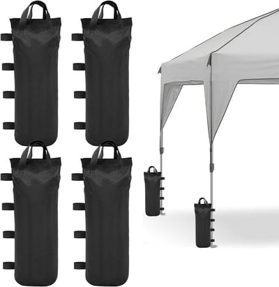 Zandzakken voor Stabiliteit en Gewichten, Set van 4, Winddicht en Geschikt voor Tent, Tuin en Strand, 50 x 20 cm