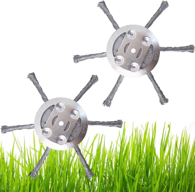 Gras Trimmer Koppen - Onkruidborstel Set - Tuin Onderhoud - Hoge Slijtvastheid - 2 Stuks 15cm - Metaal