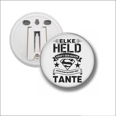 Button Met Clip 58 MM - Elke Held Heeft Een Naam - Tante