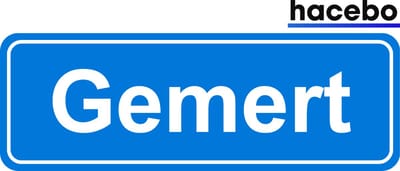 Hacebo - Plaatsnaam Sticker - 29x10 CM - Gemert sticker - Verkeersborden sticker - grappige cadeaus - Gemert