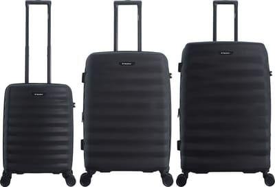 Saxoline - Flow | Harde koffer set / Trolley set / Reiskoffer set - S/M/L - Zwart - Zwart / Set