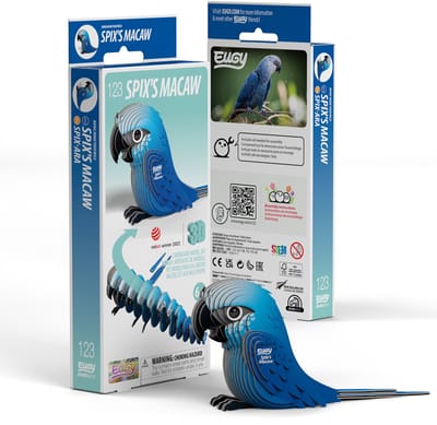 EUGY 3D Puzzel - Spix' Ara - Vogels - Duurzaam - Verzamel Ze Allemaal - 6 Jaar
