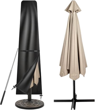 Parasolhoes - Beschermhoes - Tuinmeubelen Beschermen - Waterdicht Oxford Weefsel - 240 cm Hoog - Zwart