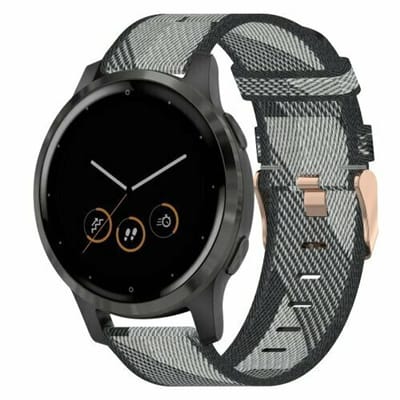 By Qubix - Canvas nylon bandje - Grijs - geschikt voor Huawei Watch 5 - 42mm