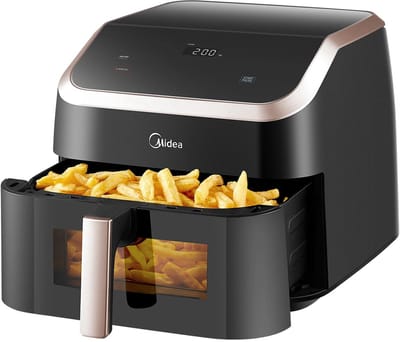 XXL Airfryer – 9L – 8-in-1 Multifunctioneel – Bakken – Grillen – Frituren Zonder Olie – Verwarmen – Drogen – Roosteren – Digitale Touchscreen – Grote Capaciteit – Voor Gezinnen en Groepen
