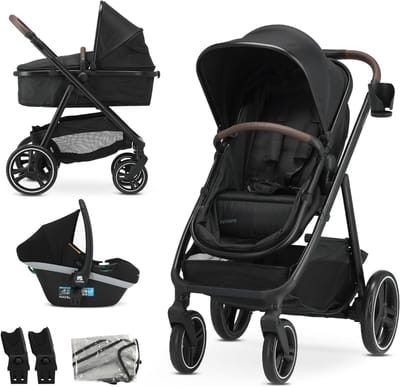 Kinderwagen 3-in-1 - Reissysteem Baby - Onderweg Met Baby - Compact Inklapbaar - Vanaf Geboorte - Zwart