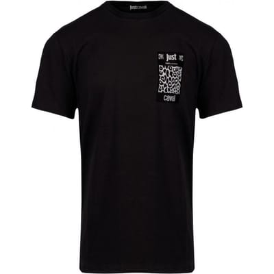 T-shirt italien élégant Just Cavalli nouveau noir - Taille: M black