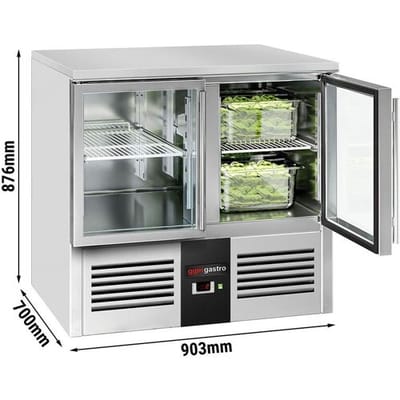 GGM Gastro Kühltisch PREMIUM - 900x700mm - mit 2 Glastüren