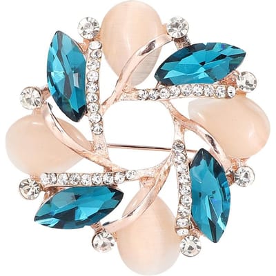 Mode Vrouwen Strass Broche Legering Kragspeld Kleding Accessoire Sieraden Cadeau beige