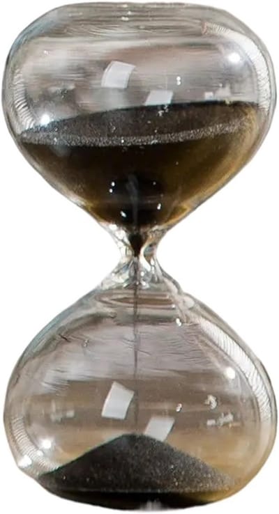 Zandloper Timer - Glas Zand - Tijdmanagement Tool - Tijdloos Decorstuk - 30 Minuten - Zwart