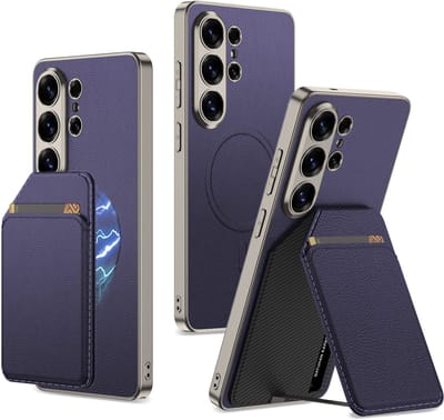 Casemania Hoesje Geschikt voor Samsung Galaxy S26 Ultra - Paars - Magnetische Back Cover met Afneembaar Pasjeshouder Kickstand - Geschikt voor MagSafe