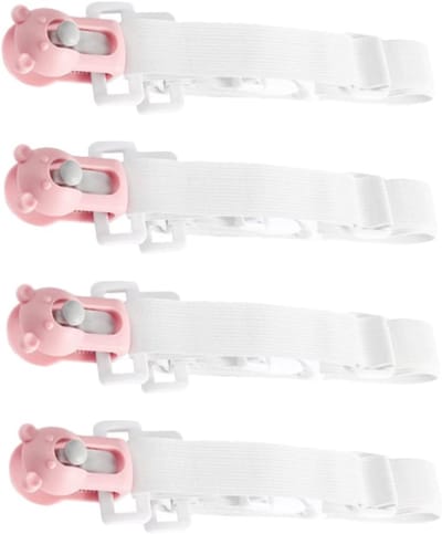 Verstelbare dekbedhouders - 4 stuks clips voor dekbedden en babydekens, veilig en eenvoudig in gebruik, ideaal voor kinderwagens en bedden, roze design