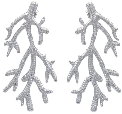 Oorbellen - oorstekers – 4,5cm - RVS - roestvrij staal - zilverkleurig - sieraad - takjes - boom - natuur - accessoire - cadeau - geschenk - feest – feestdagen