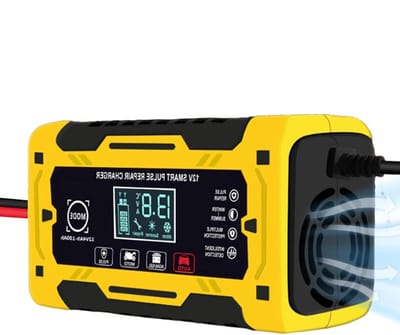 Acculader Auto - Batterijlader Voertuig - Batterij Onderhoud - Intelligente Puls Reparatie - 12V 6A - Zwart
