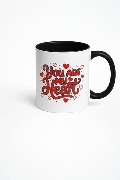 Valentijn Mok "You Are My Heart" - Romantisch Liefdes Cadeau met Hartjes