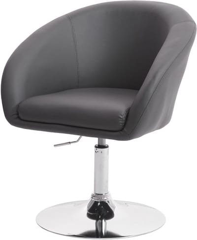 Eetkamerstoel MCW-F19, keukenstoel, draaistoel, loungestoel, draaibaar, in hoogte verstelbaar ~ grijs kunstleer