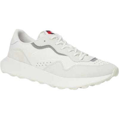 Chaussures de sport pour homme Tommy Hilfiger Runner Mix EM0EM01381 Ybl blanc taille 46 46 blanc