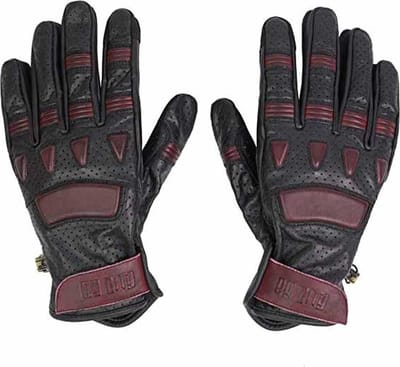 By city-motorhandschoenen-pilot II man-heren-protectie-CE gecertificeerd-zwart-rood-M