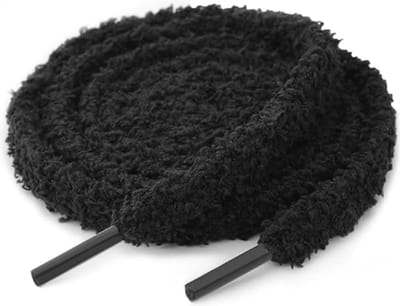 Fluffy Veters - Zwart - 120cm - SneakersAdept - Black Fluffy Laces - Microvezel - Voor meerdere sneakers geschikt - 15mm breed