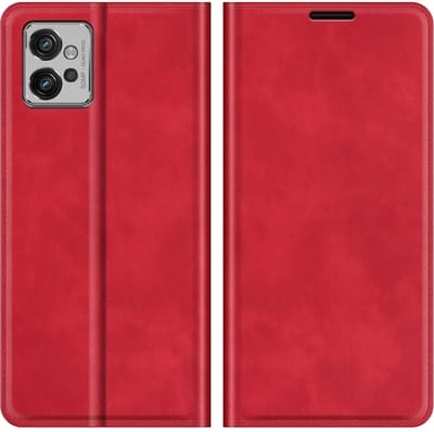 Cazy hoesje geschikt voor Motorola Moto G32 - Hoesje met Pasjeshouder - Luxe Book Case - Rood