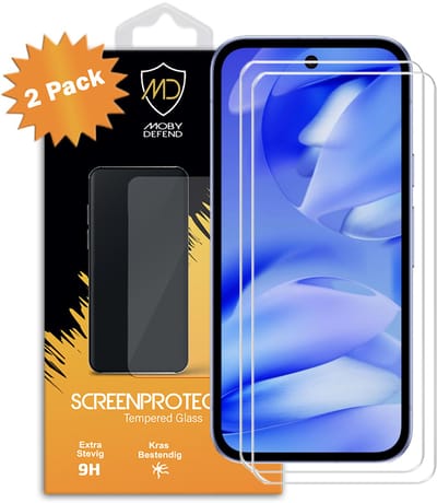 2-Pack MobyDefend Screenprotectors - Geschikt voor Google Pixel 9a - Case-Friendly Screensavers - Gehard Glas
