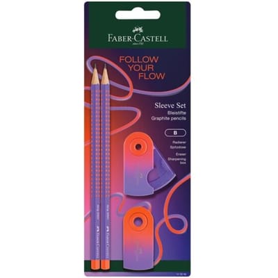 Potlood Faber Castell GRIP 2001 Flow Edition Punchy Melon 2 x B + gum + slijper blister