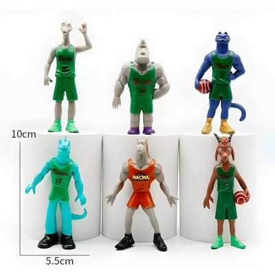 6-8 Stuks/Set Cartoon Miracle Dream Team Anime Figuren GOAT Cosplay Actiemodel PVC Verzameling Bureau Standbeeld Ornament Speelgoed Duurzaam Cadeau gray
