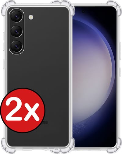 Hoesje - 2 Stuks - Geschikt voor Samsung Galaxy S23 - Sterk & Shockproof - Back Cover - Siliconen Case - Telefoon Hoes Shock Proof - Telefoonhoes - Transparant