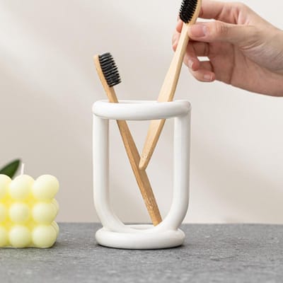 Keramische Tandenborstelhouder Badkamerplanken Tandpastahouder Opbergrekken Badkamerproducten Bureauplank Opberghouder beige