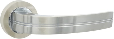 Domino® Deurklink DEKAN-R M6/M9 - Chroom/Nikkel - Deurkruk, Deurbeslag, Deurklinken voor Binnen - Deurbeslag van aluminium - Deurklink voor kamerdeur, kantoordeur, kelderdeur en binnendeur