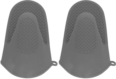 Allecto - Mini Siliconen Ovenwanten - Hittebestendig en Antiverbranding - Grijs - Pannenlap en Keukenaccessoire - Veilig Koken en Bakken - 2 Stuks
