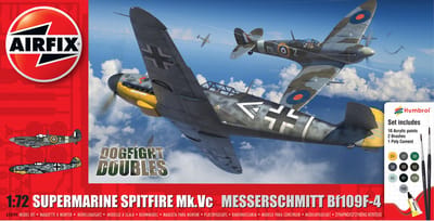 Airfix Modelbouwpakket Militaire voertuigen - 50194 Dogfight Doubles - Supermarine Spitfire Mk.Vc vs Messerschmitt Bf109F-4 - Geschenkset Plastic - 1:72 - Modelbouw