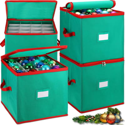 4x Kerstballen Opbergdoos met 16 Vakken voor 256 Ornamenten - Vuilbestendige Ornament Organizer