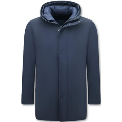 Winterjassen Heren Waterdicht - Winterjassen Heren Lang - Tweedelige Jas - 8518 - Blauwe jas