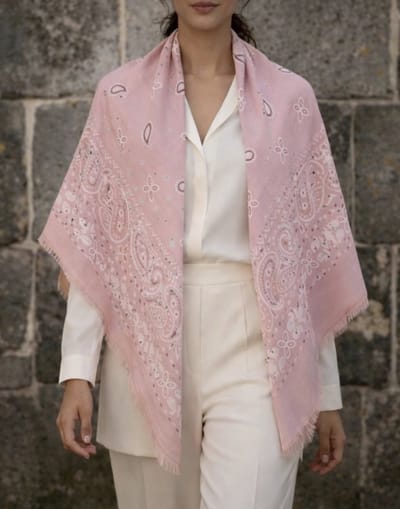 Roze paisley print sjaal | vierkant | Printed square scarf | 110*110CM | katoen