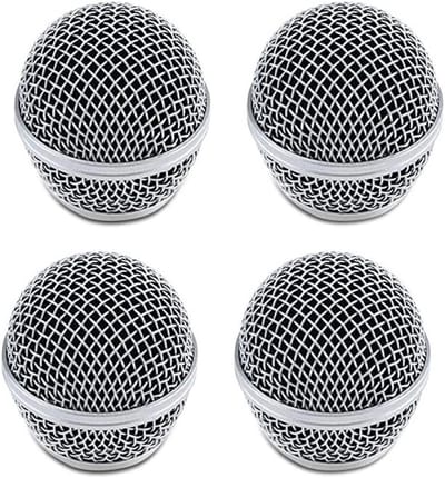 Set van 4 Microfoon Netkoppen voor Vocalen, Windscreen met Metaal en Spons, Geschikt voor SM58