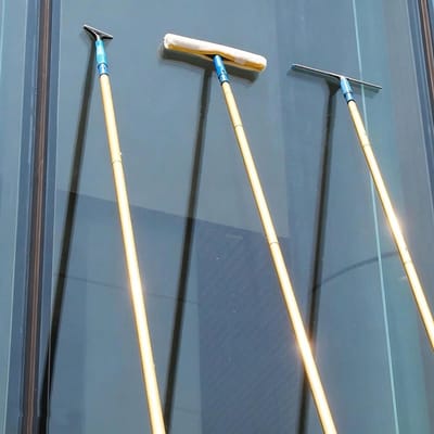 Raamwisser Set - Raamreiniger Gereedschap - Hoge Ramen Schoonmaken - Verstelbare Steel - Tot 9.5 Meter - Goudkleurig