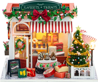 Hongda DIY Miniatuur Huisjes - Modelbouwpakket - Houten Modelbouw - Voor Volwassenen (14+) - Poppenhuis - DIY - Sweets & Treats (PC2319)