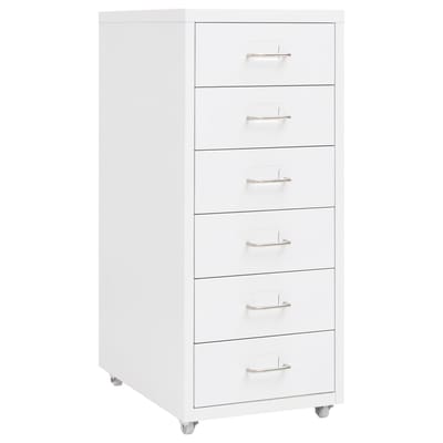 Vidaxl Caisson de classement mobile, Blanc, 28x41x69 cm, Métallique