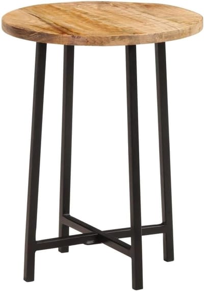 Salontafel - Bijzettafel - Woonkamer Decoratie - Massief Mangohout - 35x35x45 cm - Bruin Zwart