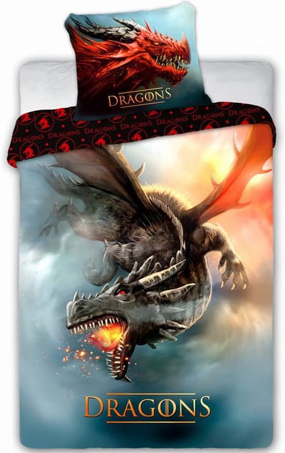 Dragons Dekbedovertrek - 160 x 200 cm - 70 x 80 cm - Katoen