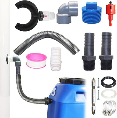 Regentonvulautomaat voor 70-110 mm, Waterafleider Dakgoot, Inclusief Montageaccessoires
