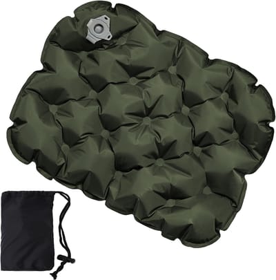 Thijox - Opblaasbaar Zitkussen Camping Kussen Waterdicht Luchtkussen Ultralicht Reiskussen voor Strand, Backpacken, Wandelen, Vissen, Bootvaren, Buite