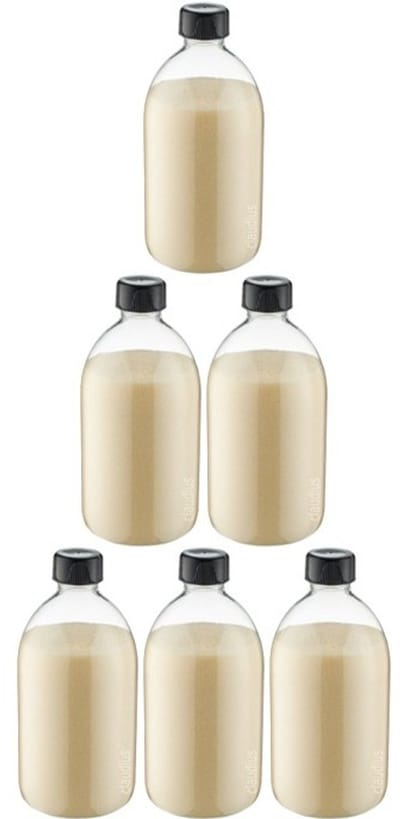 Scrubzout Vanille 650 gram - Fles met zwarte dop - set van 6 stuks - Hydraterende Lichaamsscrub