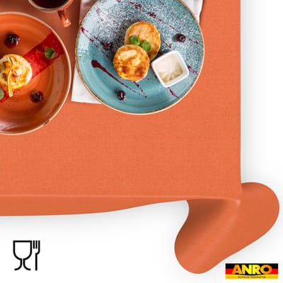 ANRO Tafelkleed Oranje linnenlook Meerkleurig 140x120cm Rechte rand Afwasbaar Waterafstotend